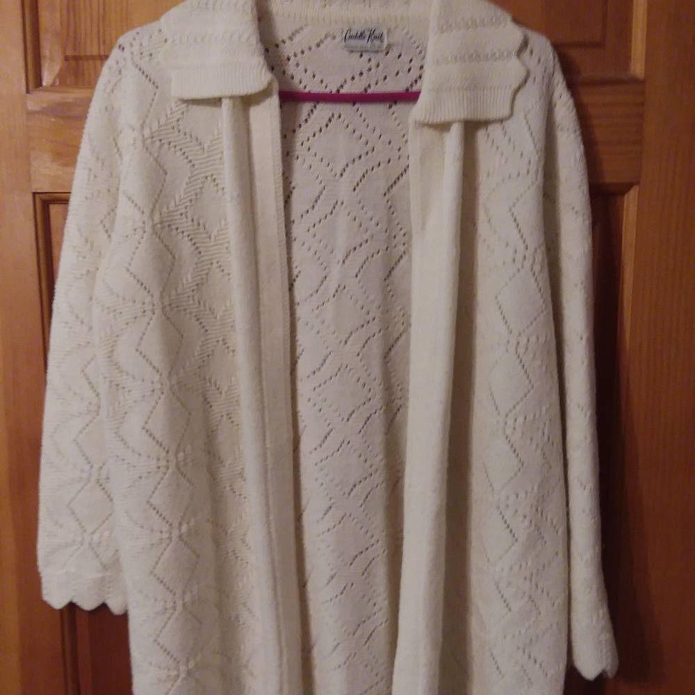 Cuddle Knit Off White Duster Cardigan